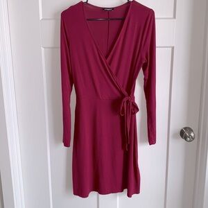 Express Wrap Style Long Sleeve Dress